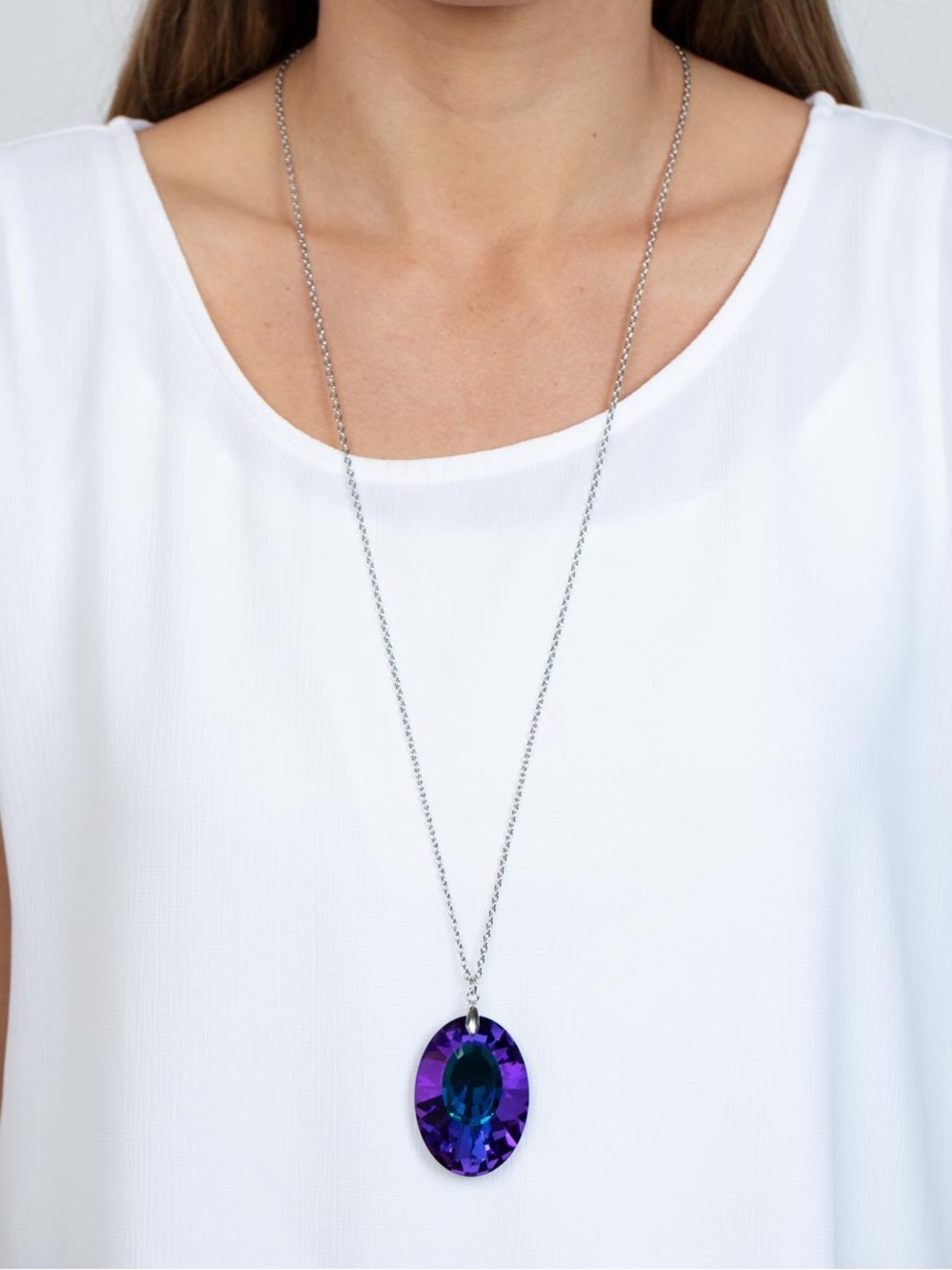 NWT Oval Blue Gem Pendant Necklace & Earrings(Last Set)